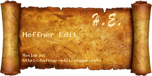 Heffner Edit névjegykártya